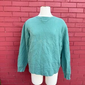 Vtg Polo Sport Ralph Lauren Teal Crewneck Sweatshirt Logo Spellout Womens Medium
